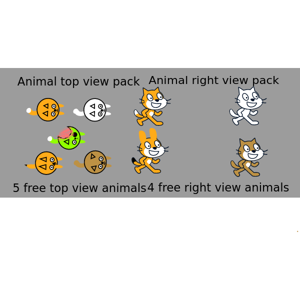 Animal top view pack + right view